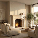 Travertine fireplace in White Travertine - Image 3