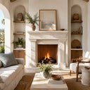Travertine fireplace in White Travertine - Image 3