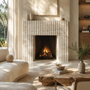 Travertine fireplace in White Travertine - Image 4
