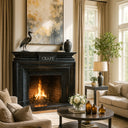 Black Marble Fireplace Mantel 55" Tall