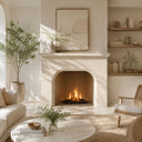 Travertine fireplace in White Travertine - Image 1