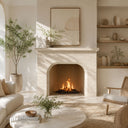 Travertine fireplace in White Travertine - Image 1