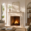 Travertine fireplace in White Travertine - Image 1
