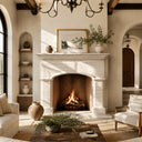 Travertine fireplace in White Travertine - Image 1