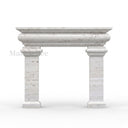 Travertine fireplace in White Travertine - Image 4