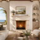 Travertine fireplace in White Travertine - Image 1