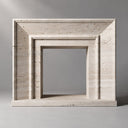 Travertine fireplace in White Travertine - Image 2