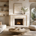 Travertine fireplace in White Travertine - Image 1