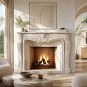 Travertine fireplace in White Travertine - Image 1