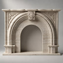 Travertine fireplace in White Travertine - Image 2