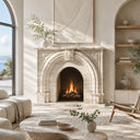 Travertine fireplace in White Travertine - Image 1