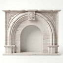 Travertine fireplace in White Travertine - Image 4