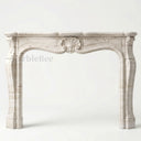 Travertine fireplace in White Travertine - Image 3