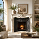 Travertine fireplace in White Travertine - Image 1