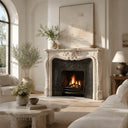Travertine fireplace in White Travertine - Image 3