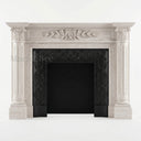 Travertine fireplace in White Travertine - Image 3
