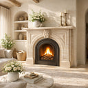Travertine fireplace in White Travertine - Image 1