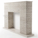 Travertine fireplace in White Travertine - Image 4
