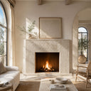 Travertine fireplace in White Travertine - Image 1
