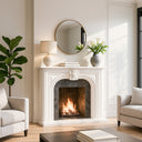 White And Marble Fireplace 45" Tall