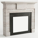 Travertine fireplace in White Travertine - Image 4