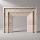 Travertine fireplace in White Travertine - Image 1