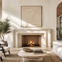 Travertine fireplace surround in White Travertine - Image 1