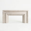 Travertine fireplace surround in White Travertine - Image 4