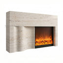 Travertine fireplace surround in White Travertine - Image 4
