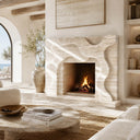 Travertine fireplace surround in White Travertine - Image 1