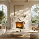Travertine fireplace surround in White Travertine - Image 3