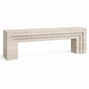 Travertine electric fireplace in White Travertine - Image 4