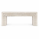 Travertine electric fireplace in White Travertine - Image 5