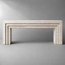 Travertine electric fireplace in White Travertine - Image 2