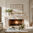 Travertine electric fireplace in White Travertine - Image 1