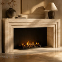 Travertine electric fireplace in White Travertine - Image 3