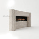 Travertine electric fireplace in White Travertine - Image 5