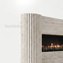 Travertine electric fireplace in White Travertine - Image 7