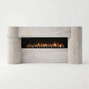 Travertine electric fireplace in White Travertine - Image 4
