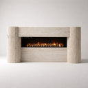 Travertine electric fireplace in White Travertine - Image 2