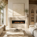 Travertine electric fireplace in White Travertine - Image 1