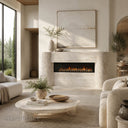 Travertine electric fireplace in White Travertine - Image 3