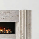 Travertine electric fireplace in White Travertine - Image 6