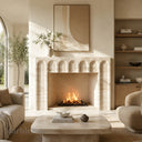 Travertine fireplace surround in White Travertine - Image 3