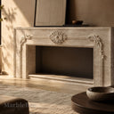 Travertine fireplace surround in White Travertine - Image 3