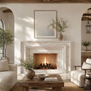 Travertine fireplace surround in White Travertine - Image 1