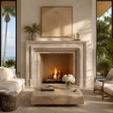 Bolection limestone fireplace in Moonlight Beige Limestone - Image 1