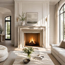Bolection limestone fireplace in Moonlight Beige Limestone - Image 3