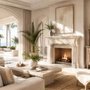 Limestone mantel in Moonlight Beige Limestone - Image 1