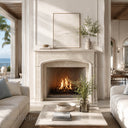 Limestone fireplace hearth in Moonlight Beige Limestone - Image 1